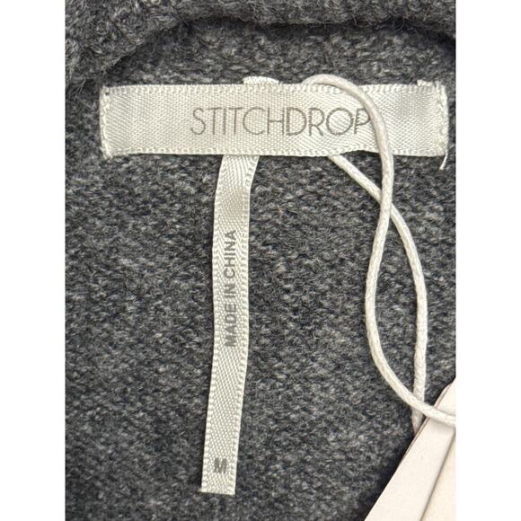 New STITCHDROP Heather Gray Turtleneck Sweater Dress Kangaroo Pocket Women's M - Picture 7 of 13